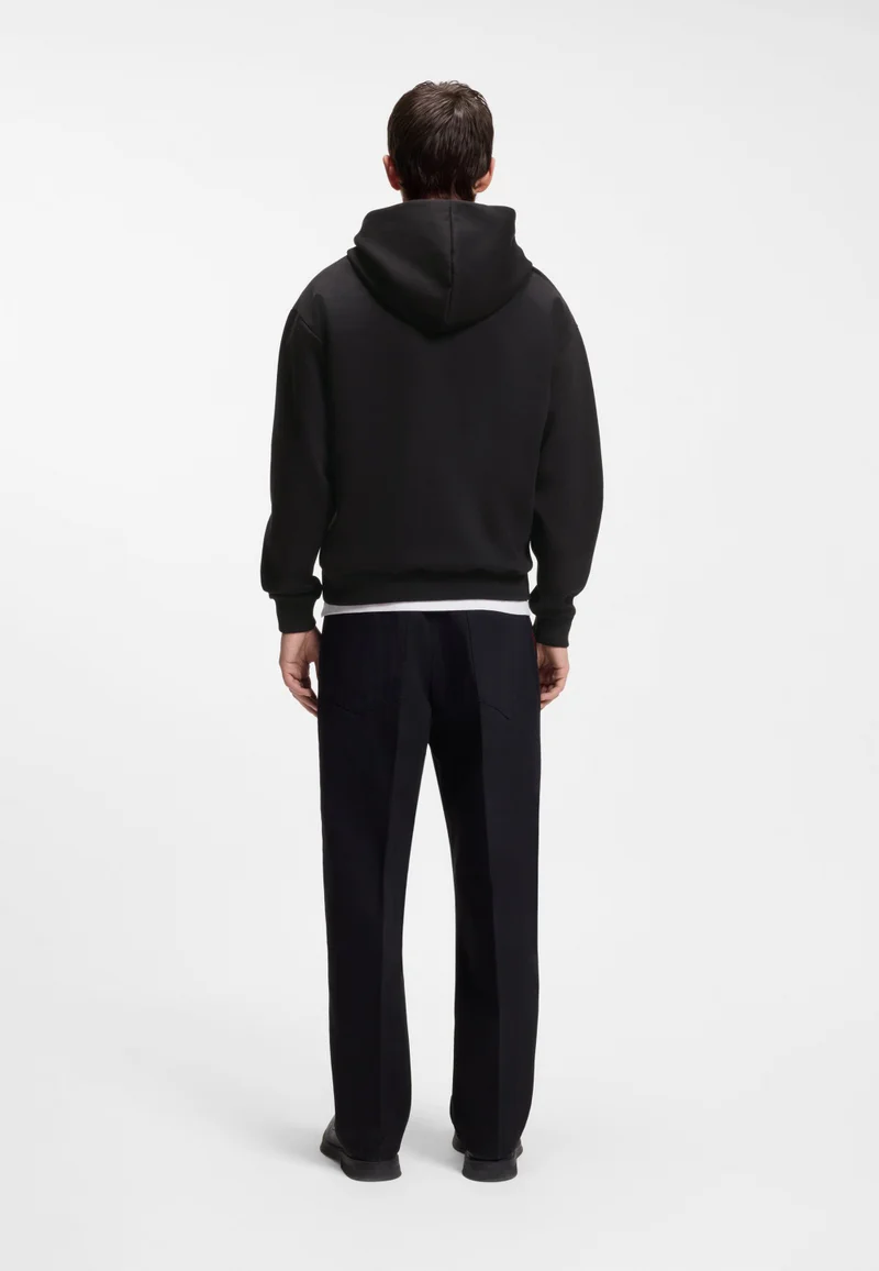 هوجو Relaxed-fit hoodie in stretch cotton with contrast inner